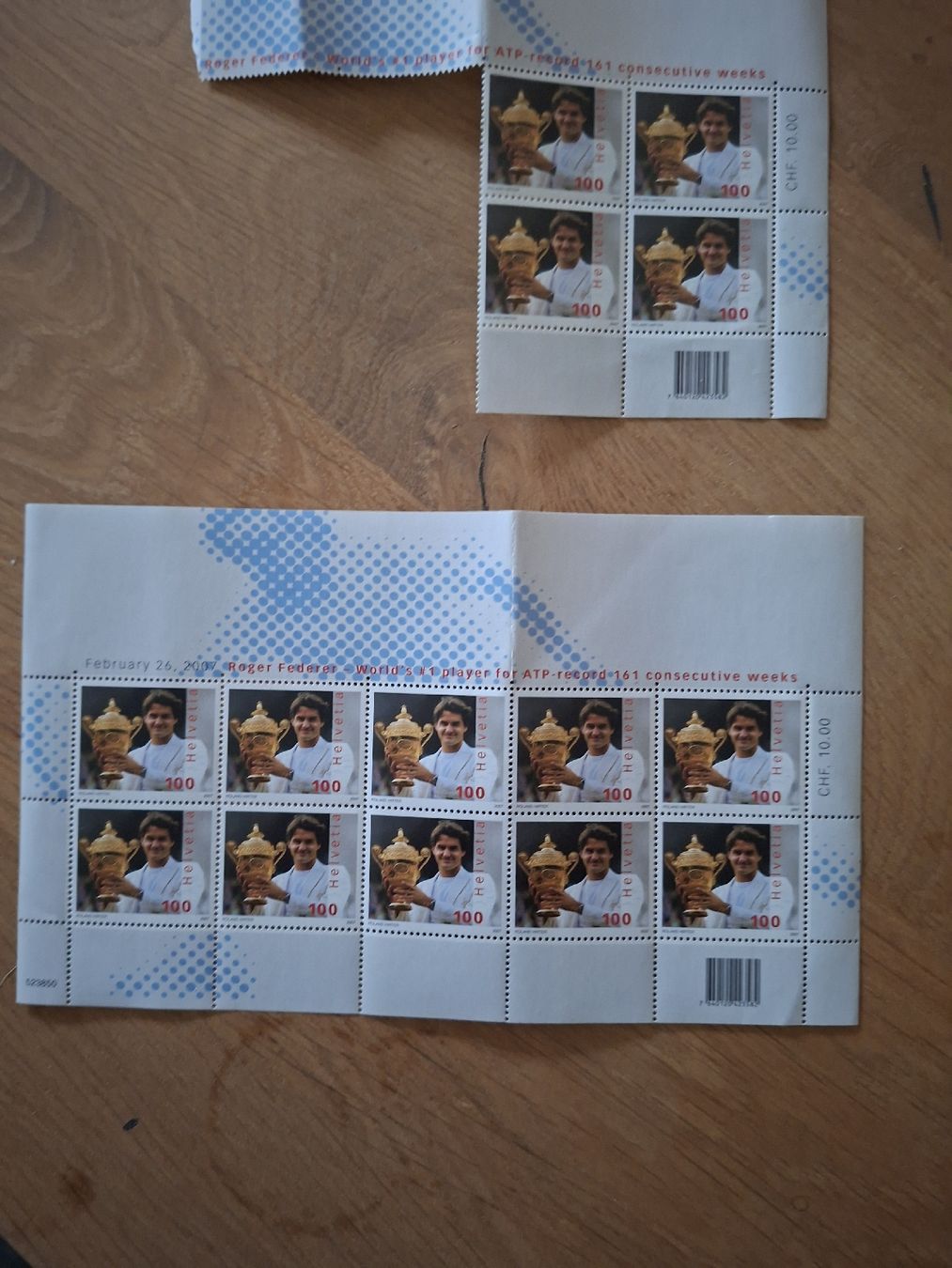 Tutti i francobolli: Roger Federer Briefmarken ATP Rekord  2007 – Nuovo e nell'imballaggio originale da Oberhasli venduto da Cortina