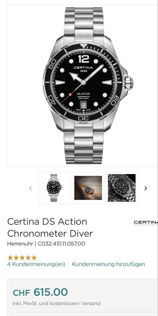 Certina Orologi: Certina DS Action Diver Chronometer Full Set 🌊 – Usato da Kilchberg ZH venduto da RebeccaPhil 7