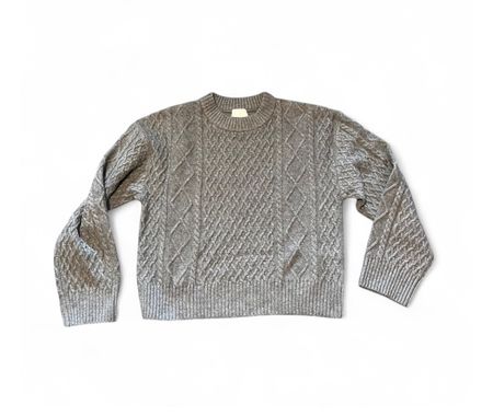 Pullover H&M Zopfmuster grau Grösse S getragen