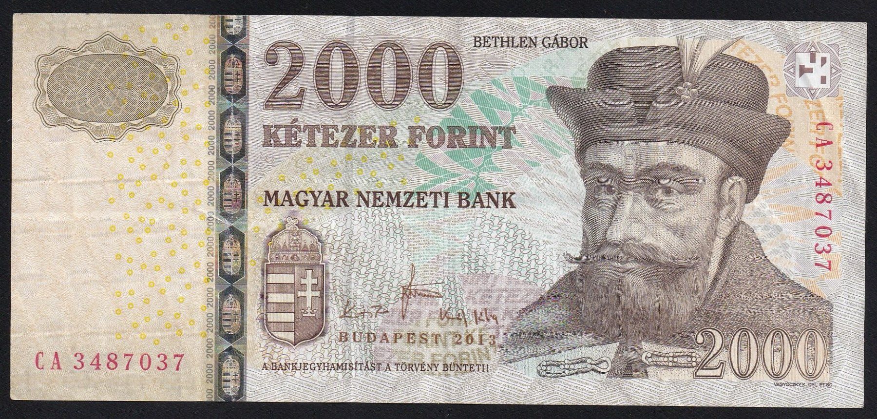 Billets de banque: Ungarn 2000 Forint 2013 – D'occasion à Brugg AG par banknoten_muesli