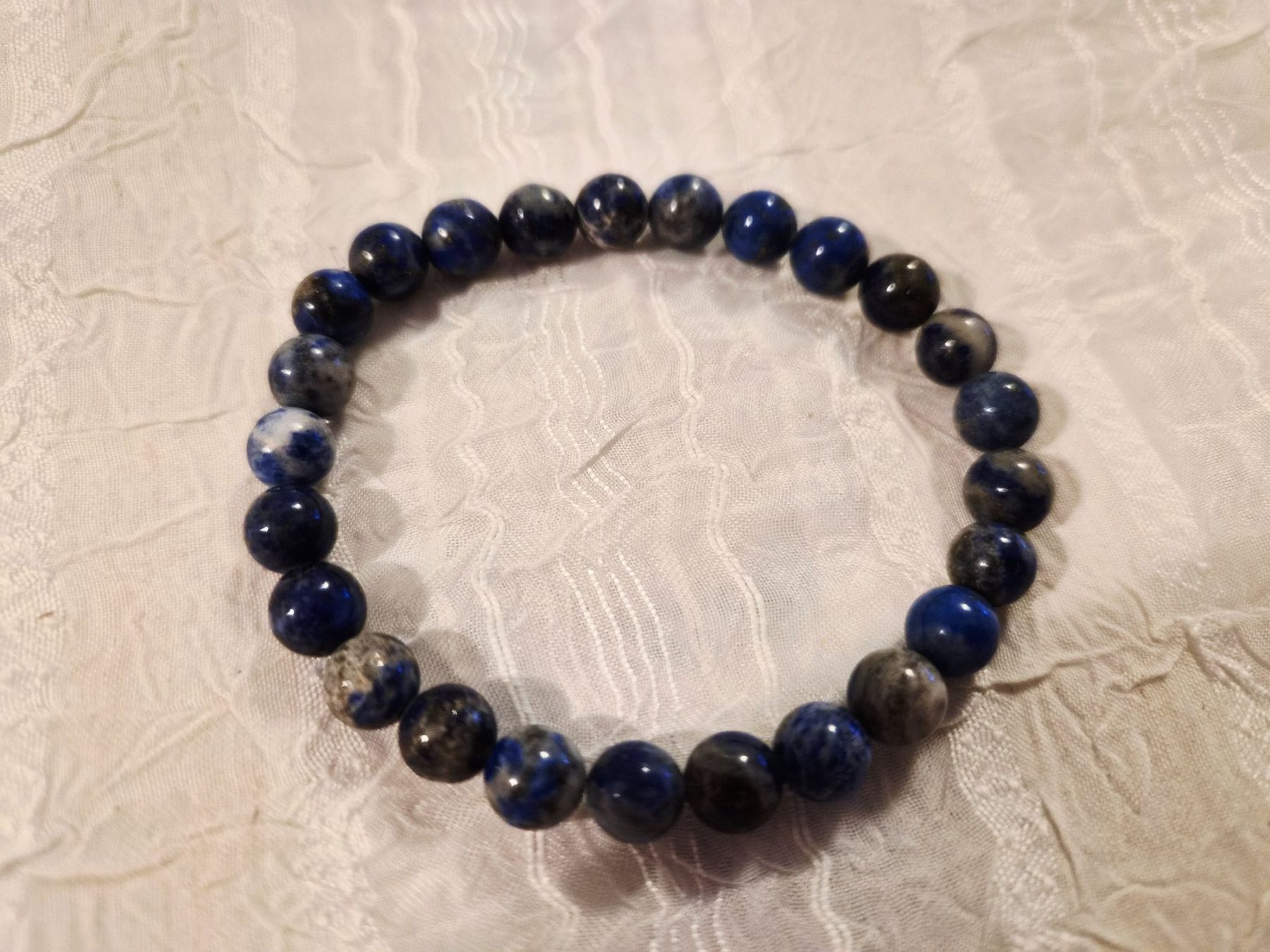 Bracciali & Braccialetti: Lapis Lazuli Edelstein Armband Elastisch – Nuovo e nell'imballaggio originale da Dietikon venduto da Eleda 1