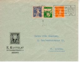 Brief von E. Kottelat Bern mit Kehrdruck 1938