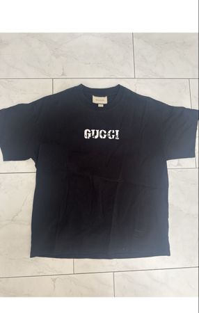 GUCCI T-Shirt schwarz Grösse M Logo Aufdruck
