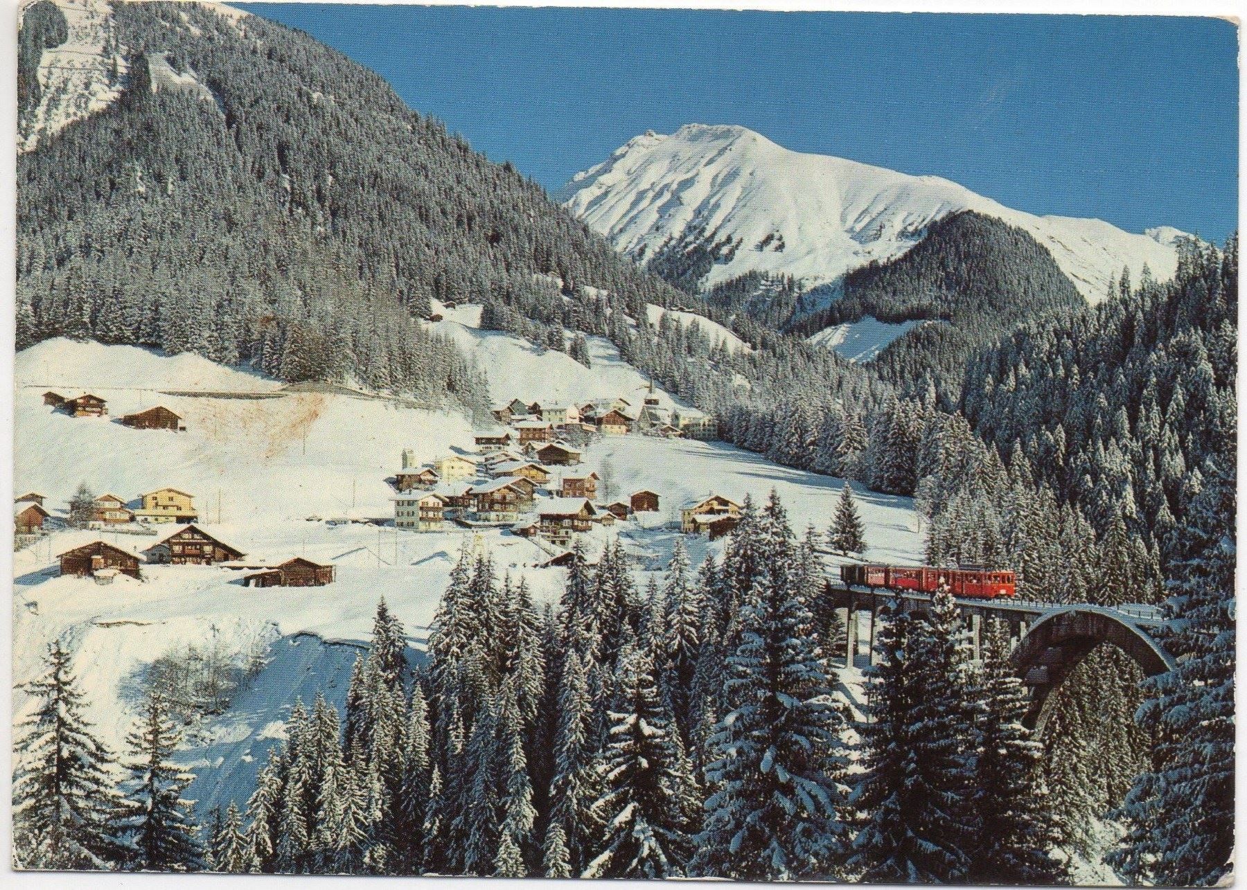 Cartes postales: LANGWIES b. Arosa, Chur-Arosa-Bahn – D'occasion à Jona par philajona
