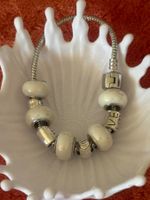 Luxus Elegante  18 cm Armband/ Beads Farbe :Silber/weiss