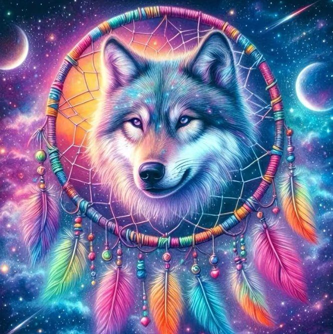 Kit bricolage: Diamond Painting Mystischer Wolf-1-Wolf-826 – Nuovo e nell'imballaggio originale da Obergösgen venduto da Diydiamant