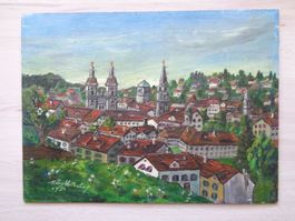 GEMÄLDE ST.GALLEN ALTSTADT ANNO 1950 SIGNIERT