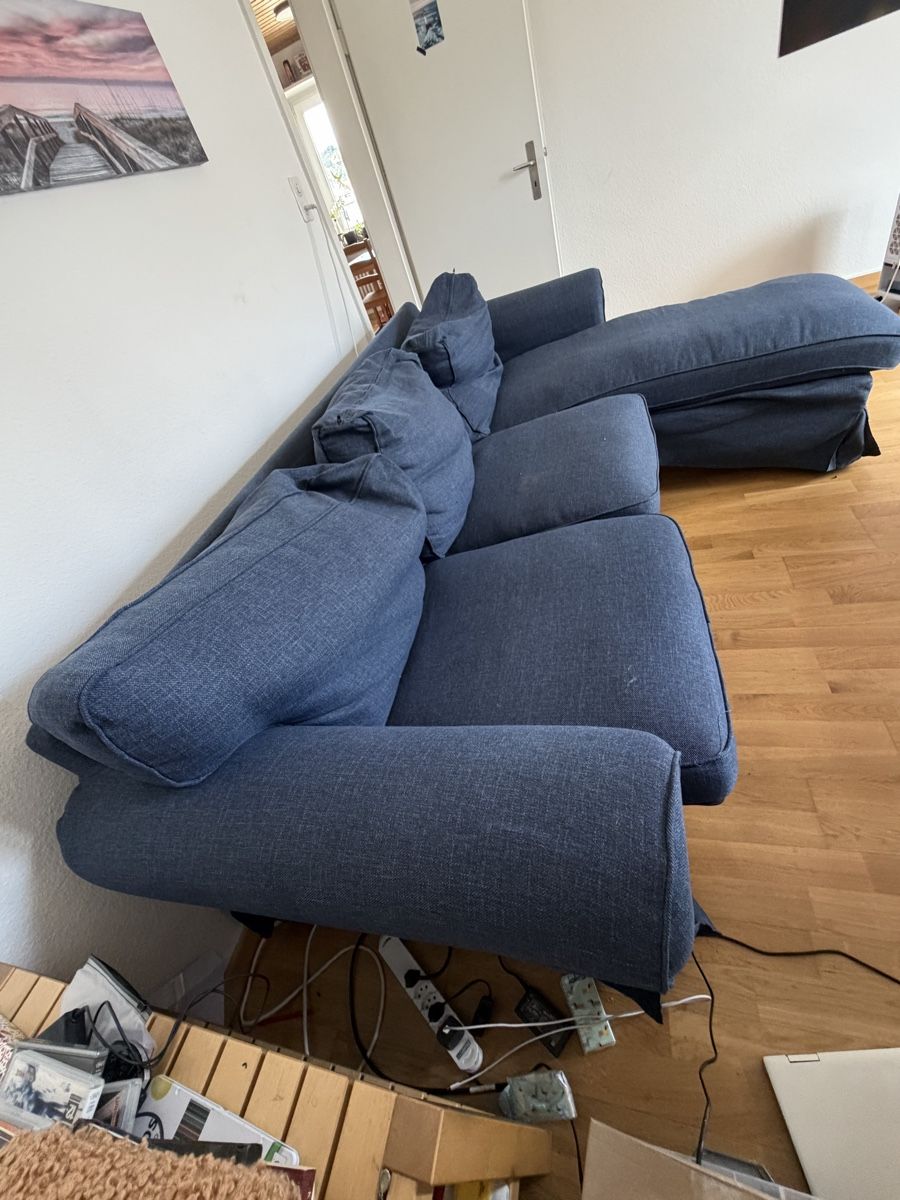Sofas: Stoff Sofa blau, gebraucht – D'occasion à Thun par J.Anker 1