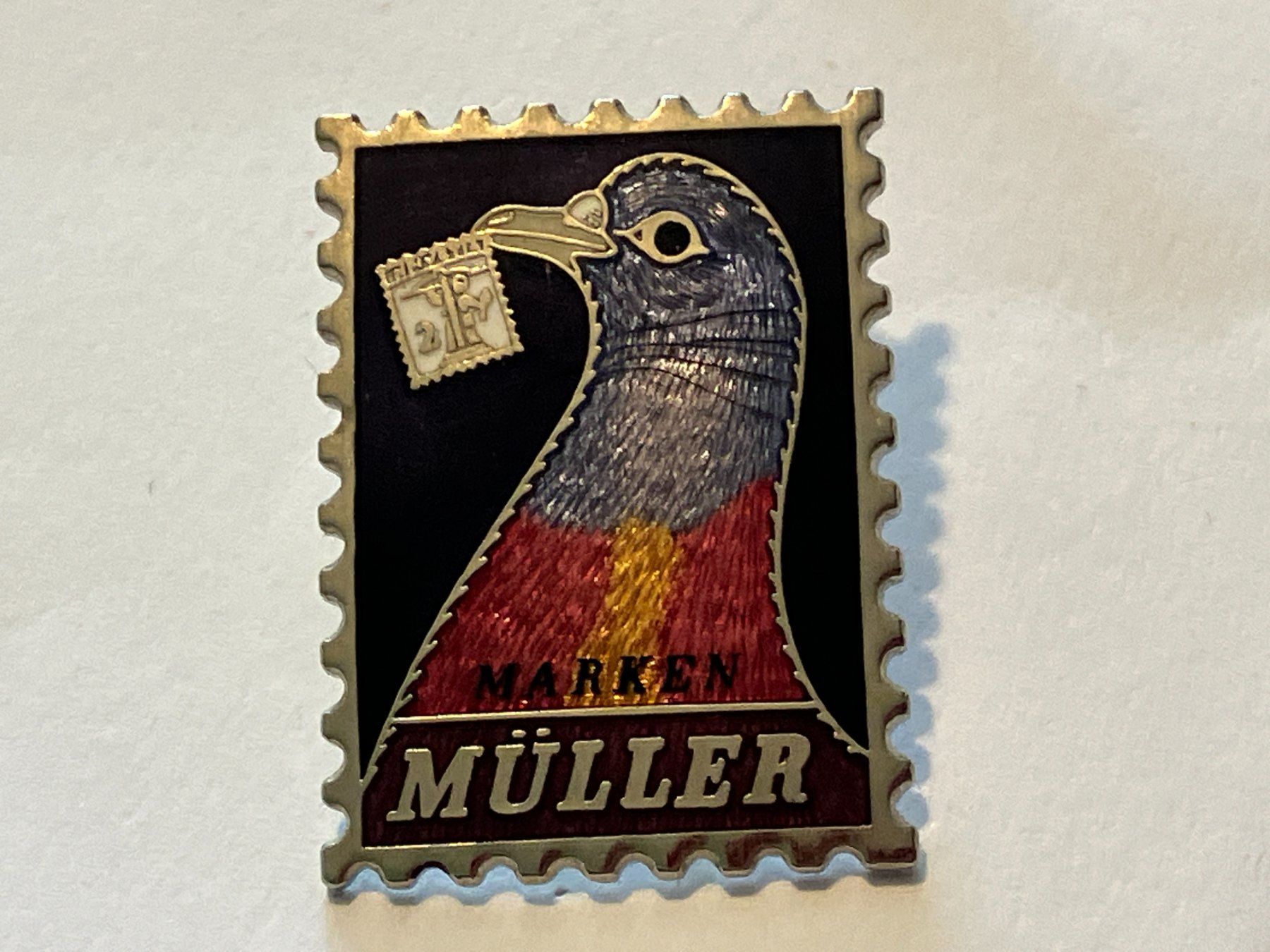 Placchette & Badge: 1 Pin Briefmarke Müller – Usato da Basel venduto da djwwpp
