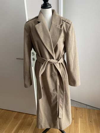 NA-KD Wintermant Gr. 36 Beige Fischgrat Herbstmantel Neu🧥🧥