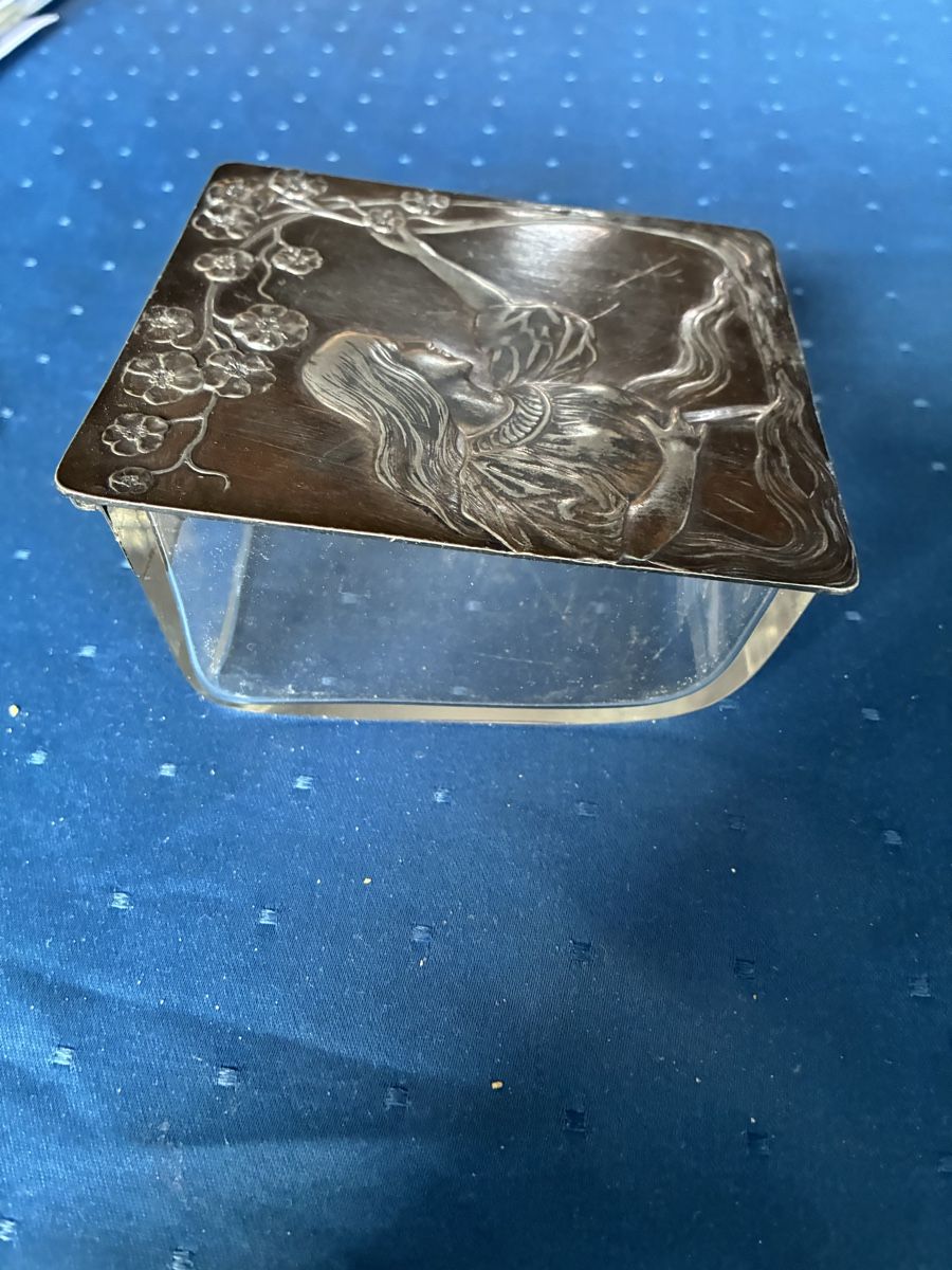 WMF Bicchieri: WMF Glasdose mit Metalldeckel Jugendstil – Usato da Dornach venduto da Rosengarten 2