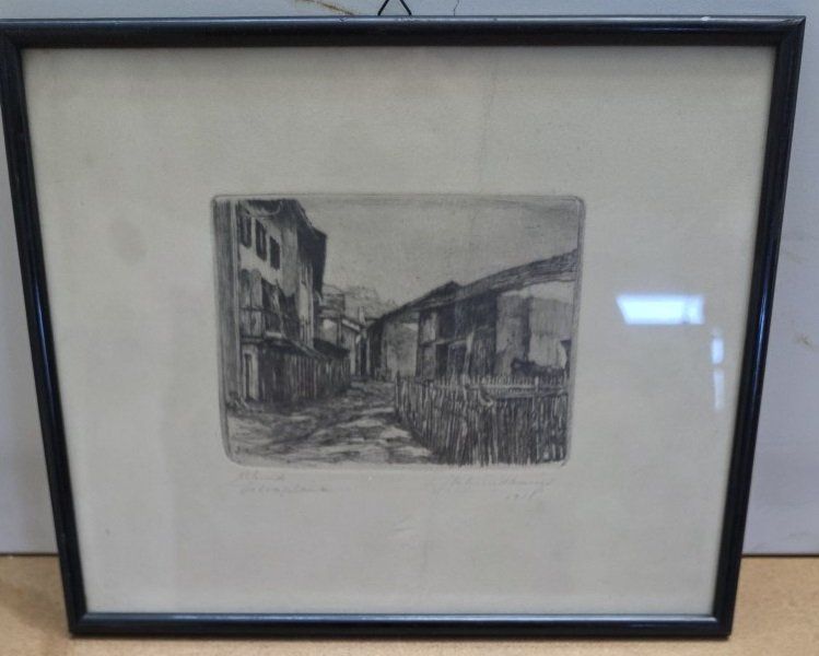 Gemälde: Original Radierung Silvaplana Engadin 1918 – Gebraucht aus Flums von Flumsantik