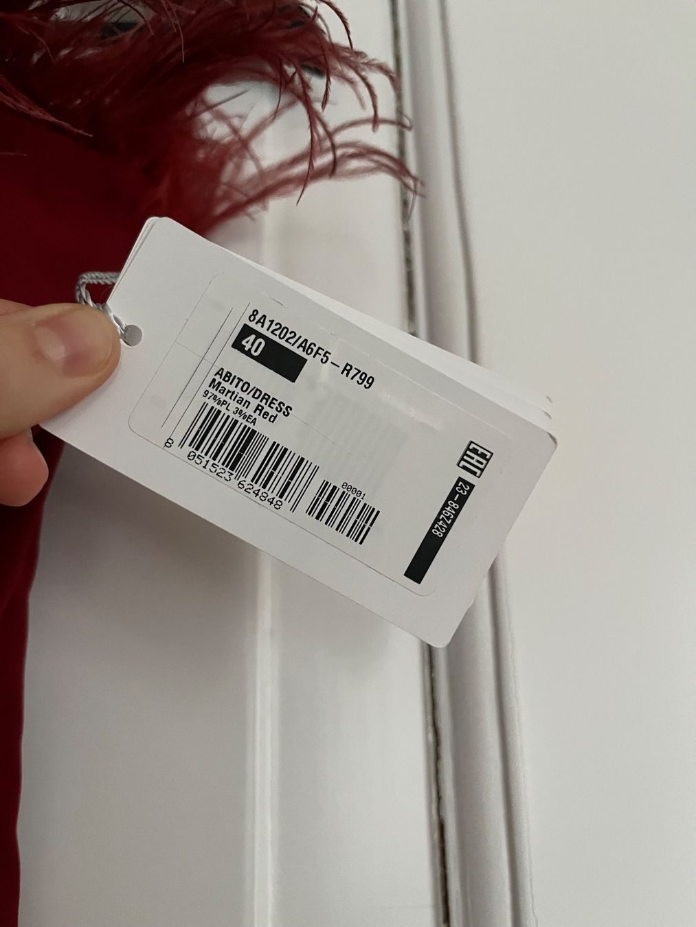 Patrizia Pepe Vestiti: Rotes Kleid mit Federn Patrizia Pepe – Nuovo e nell'imballaggio originale da Zürich venduto da luc_7rg9 2