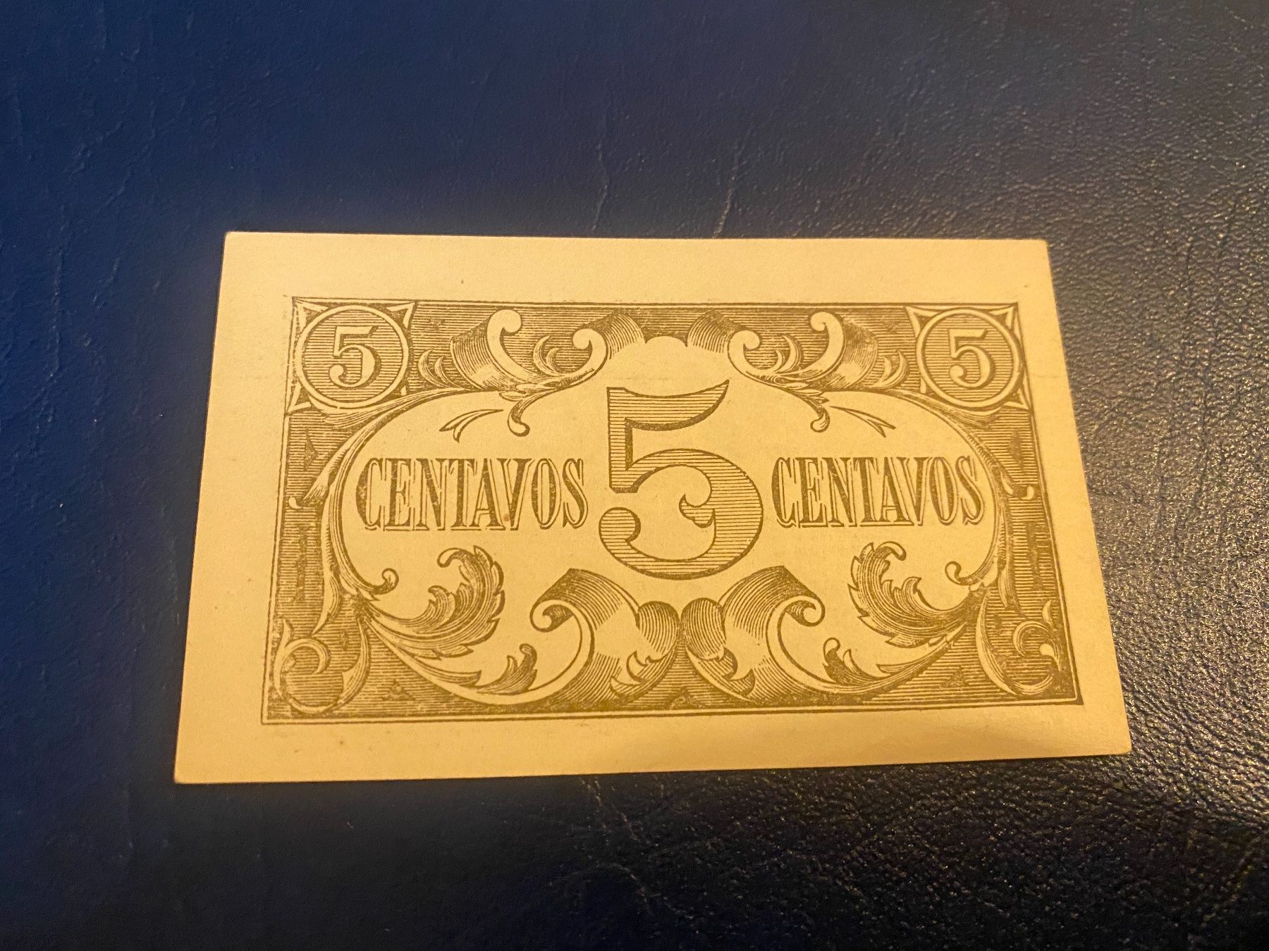 Banknoten: 5 centavos 1919 bankfrisch – Gebraucht aus Dällikon von Woldbanknoten 2