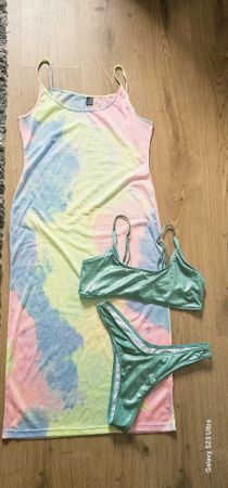 Bikini set with dress tie dye multicoloured size L
