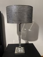 2x Lampe de table pied en verre abat-jour gris bon état