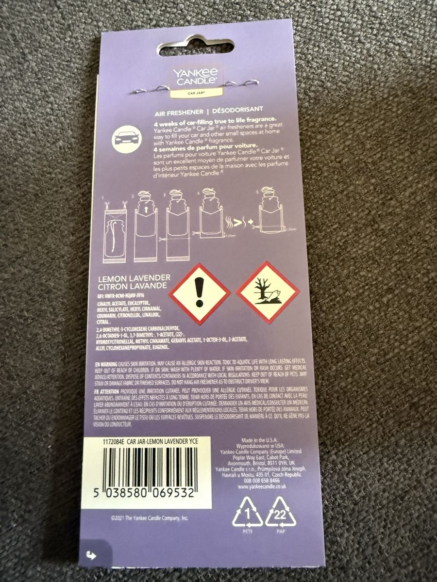 Spray per ambienti: Profumo auto Yankee Candle limone e lavanda – Nuovo e nell'imballaggio originale da Chiasso venduto da pri_yp8y 1