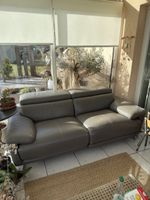 Canapé en cuir gris électrique