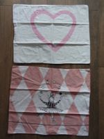 Deux housses de coussin motif coeur et ballerine 50x60cm