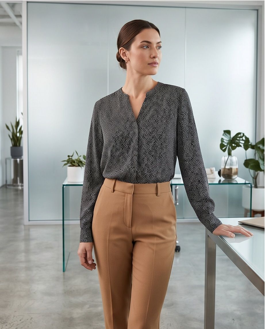 Camicette: Blouse Esprit  beige/noir - neuve - taille L – Nuovo e nell'imballaggio originale da Vuisternens-Romont venduto da gol_xp6p 1