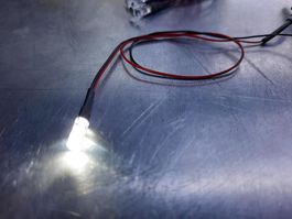 Zylinder-LED kaltweiss 3mm verkabelt