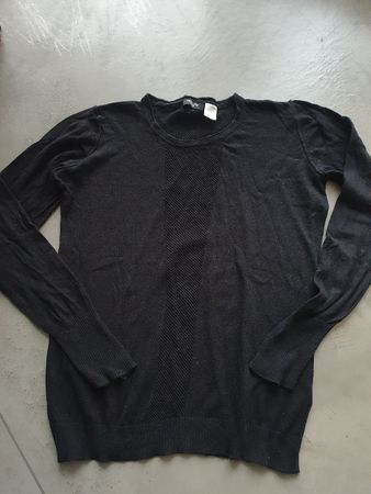 feiner Strickpullover, schwarz