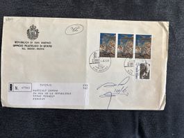 Lettre de Saint-Marin avec timbres rares, collection d'été 