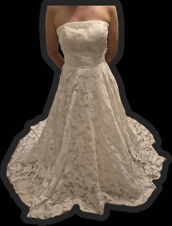 Hochzeitskleid Gr. 40 A-Linie mit Blumenmuster