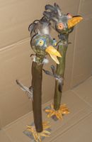 Zwei schräge Vögel, lustige Dekofiguren, Handmade, kl. Makel