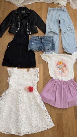 Kleiderpaket Mädchen 128-140 cm Kleider Jeans Shorts