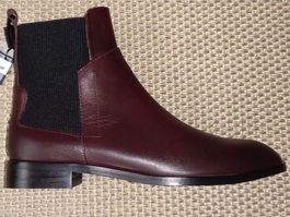 MASSIMO DUTTI 39 Neu/NP250CHF Chelsea Boots Leder Burgundy