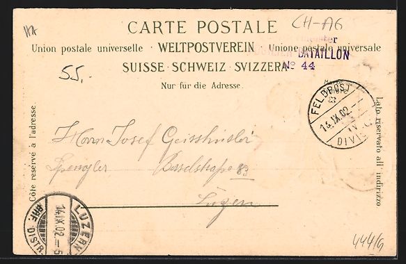 Cartoline postali: Präge-AK Aarau, Teilansicht, Krieger mi – Usato da Berlin venduto da bartko-reher 1