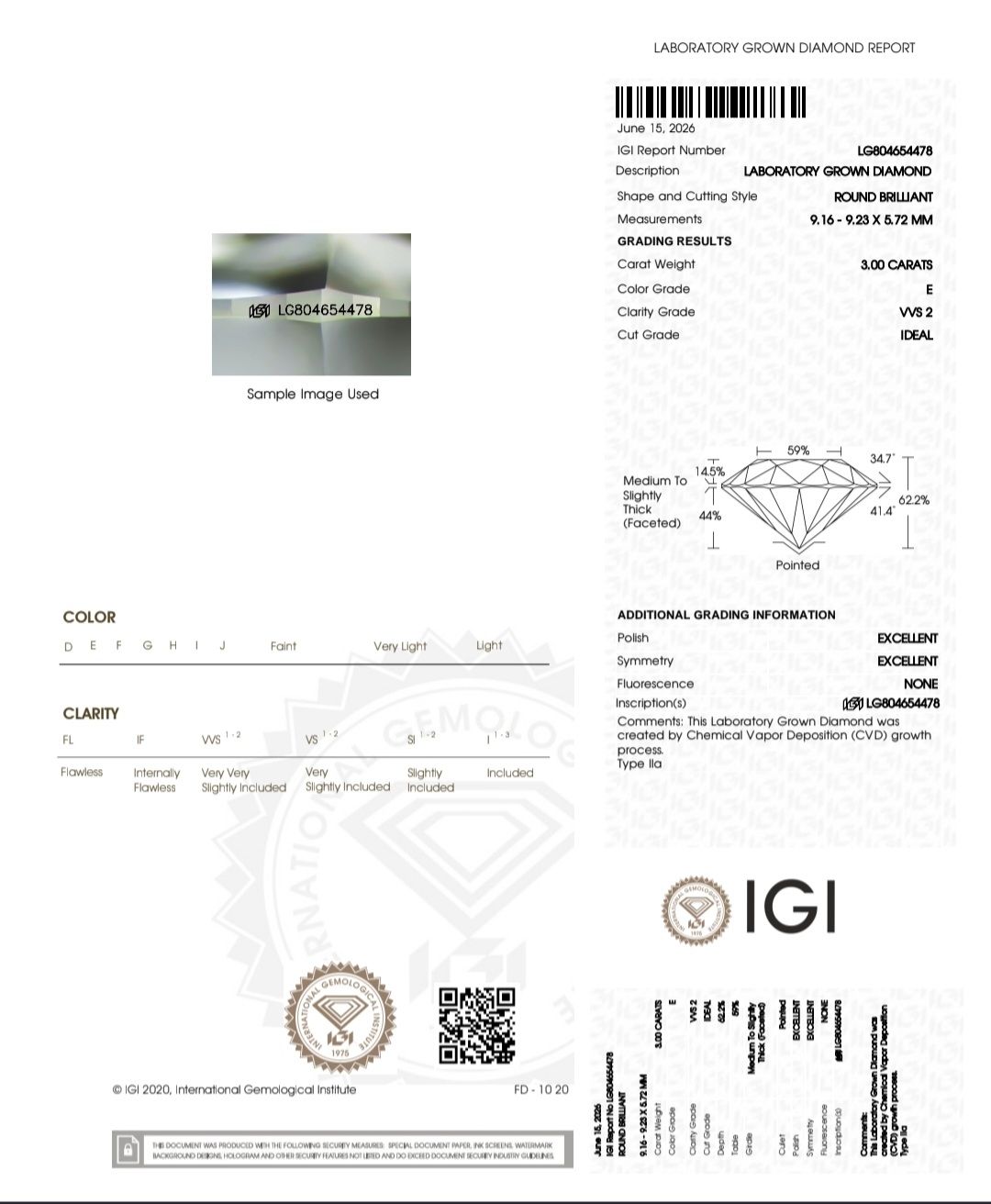 Edelsteine: 3.00 ct IGI Lab Diamant E/VVS2 Ideal Cut – Neu (gemäss Beschreibung) aus Goldach von dio_hhl5 2