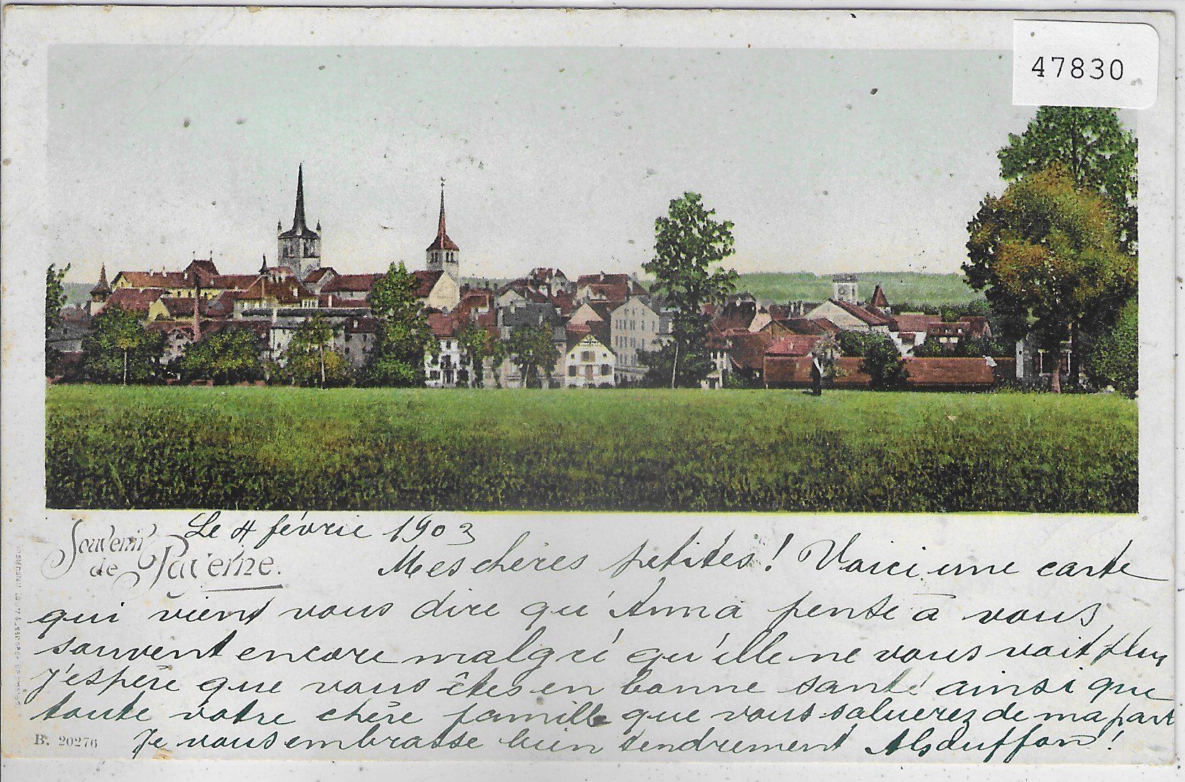 Ansichtskarten: Souvenir de Payerne – Gebraucht aus Ettingen von Kartenplanet