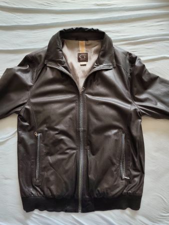 Gimo's Lederjacke schwarz leicht Grösse S für Frühling
