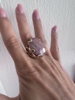 Ring mit rosa Stein, stainless steel neu