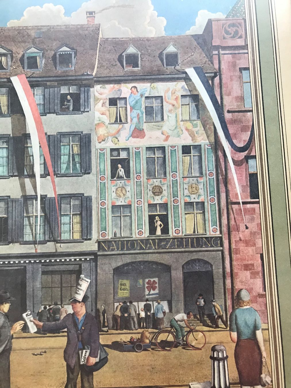 Grafica & Litografie: Niklaus Stöcklin- Marktplatz Basel – Usato da Füllinsdorf venduto da unda2 3
