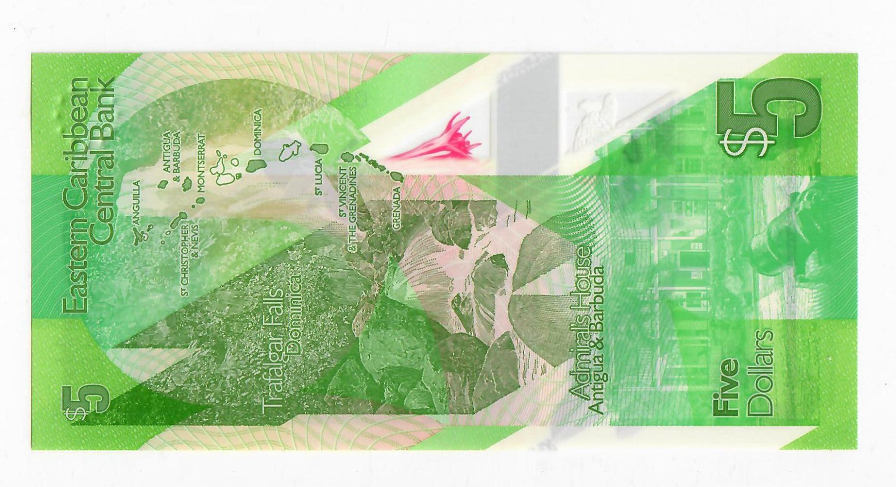 Billets de banque: Banknote East Caribbean, 5 Dollar, UNZ – Neuf (Voir description) à Landquart par balboajimmy 1