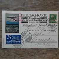 1924 CH - FLUGTAG - KARTE Solothurn / Grenchen