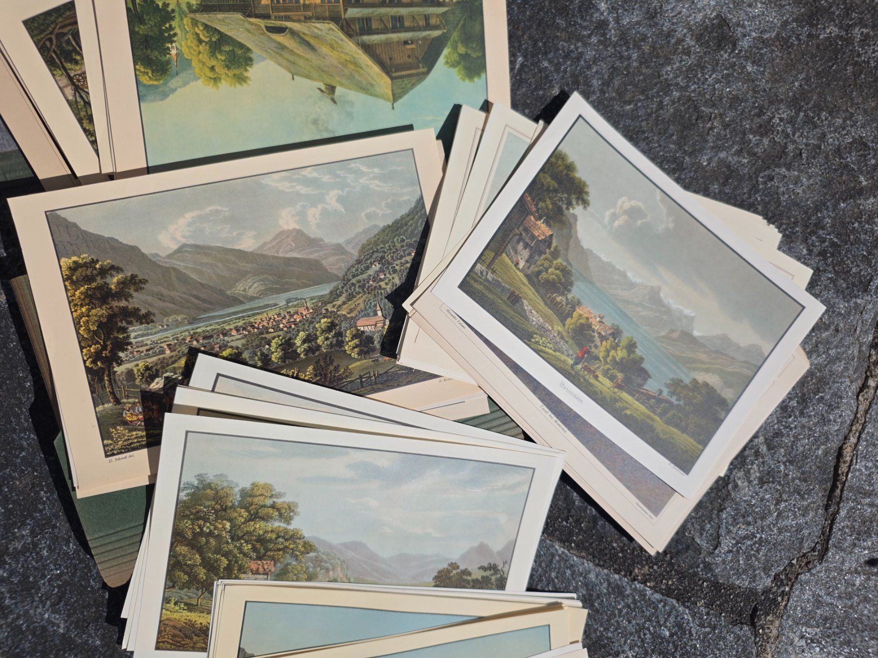 Libri: ein Stapel antiker Schweizer Kunstdrucke – Usato da Reinach AG venduto da BrocanteAGSued 4