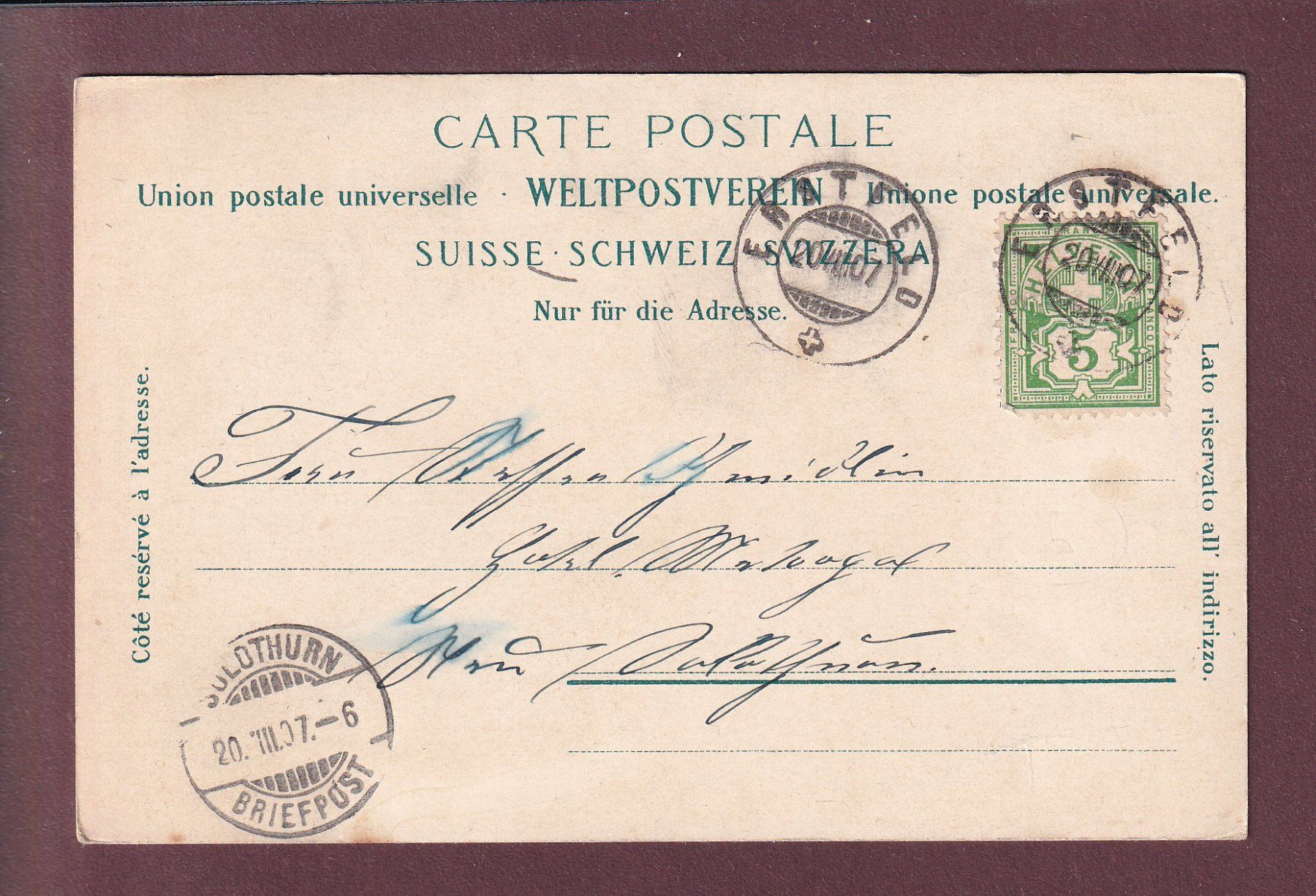 Ansichtskarten: ALTDORF - Telldenkmal - 1907 – Gebraucht aus Pully von nicecards 1