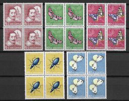 1956: Pro Juventute Viererblock Serie Nr.J163-167 **