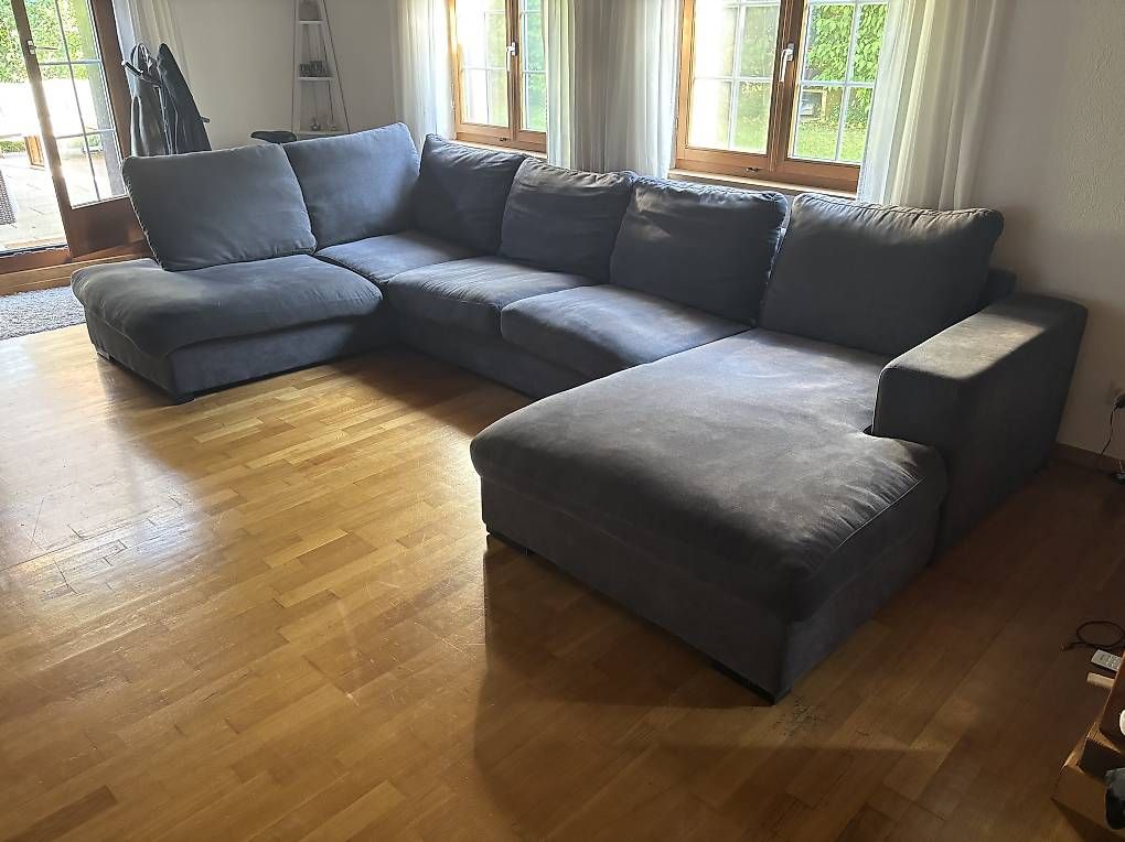 Divani: Sofa Polstergarnitur Jersey mit Recamiere und Ottomane – Usato da Tägerwilen venduto da Silver_men