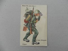 CH Humor Motiv Karte Miltär Rueblikarte Bären Katzen ca.1940