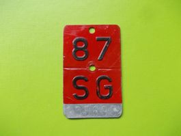 Velonummer / Fahrradnummer SG 87