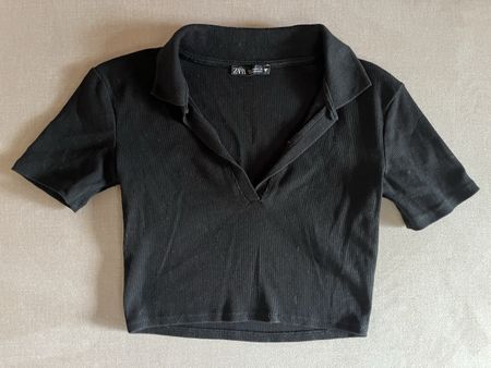 Crop t-shirt in schwarz gr. S