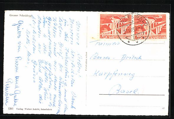 Ansichtskarten: Grosse Scheidegg, Hotel Gr. Scheidegg mi – Gebraucht aus Berlin von bartko-reher 1