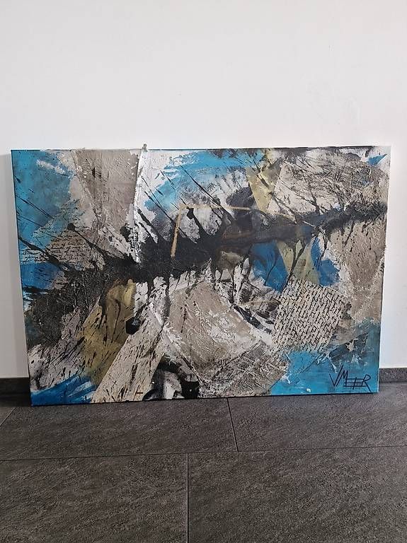 Dipinti: Modernes abstraktes Gemälde blau / schwarz  handgemalt – Usato da Ricken SG venduto da van_b86g 1