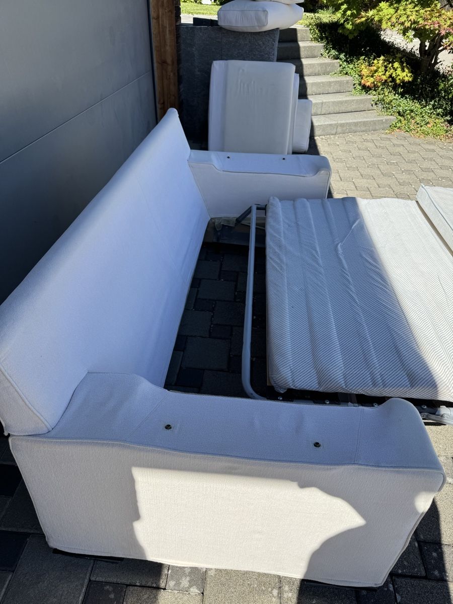 Divani: Schlafsofa / Sofa/ Couch Stoff weiß mit Daunenfüllung – Usato da Oberwil-Lieli venduto da 2carin 6