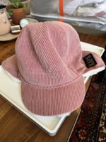 NEW Pink corduroy hat with faux shearling lining 